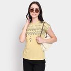 Ladies' Round Neck T-Shirt, खाकी, small