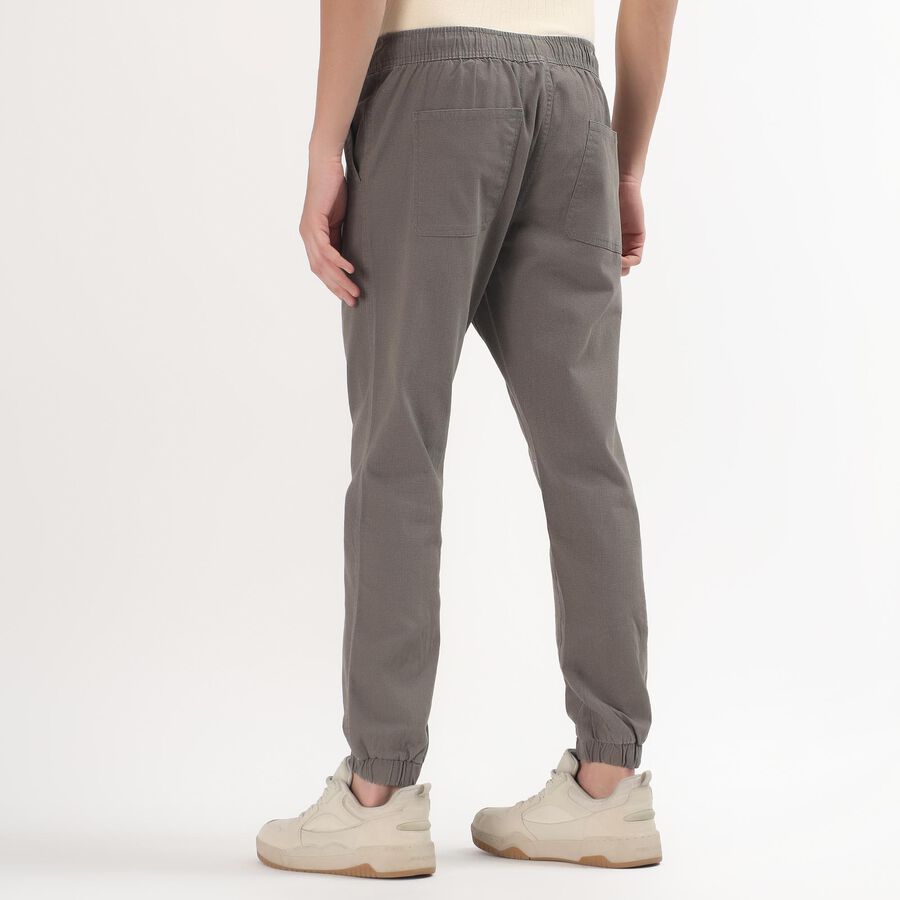 Men's Muted Charcoal Grey Slim Fit Joggers, हल्का ग्रे, large