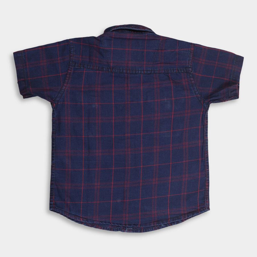 Boys Cotton Casual Shirt, Navy Blue, large image number null