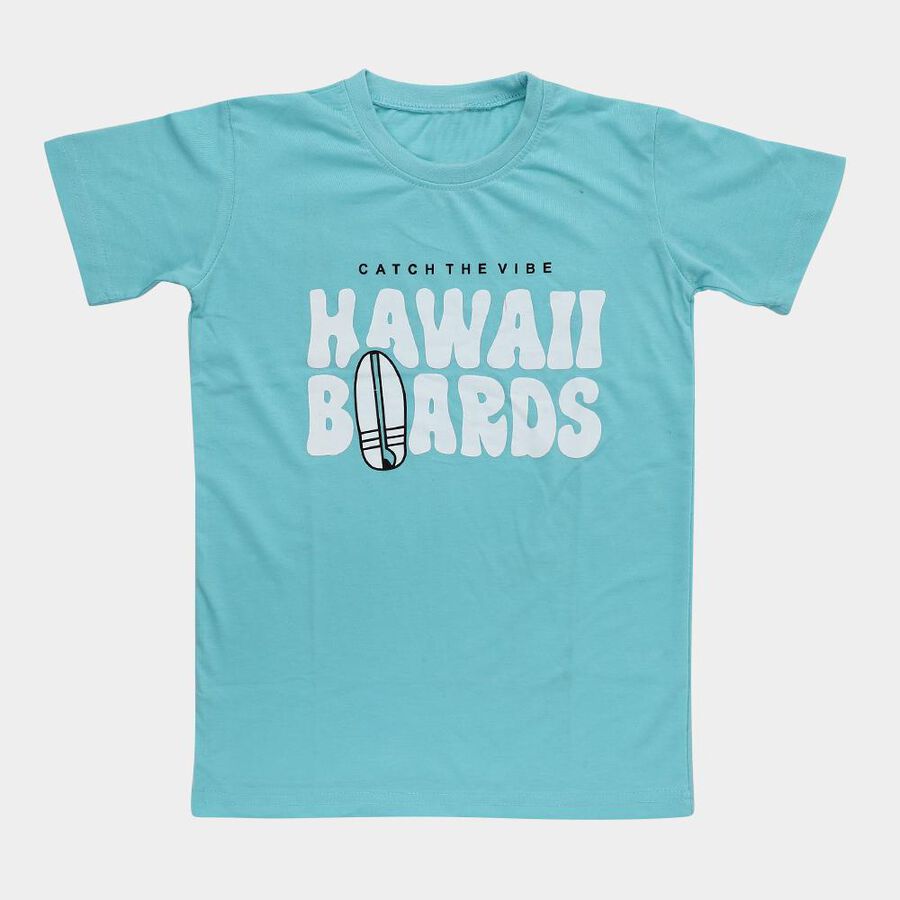 Boys' Half Sleeves T-Shirt, एक्वा, large image number null