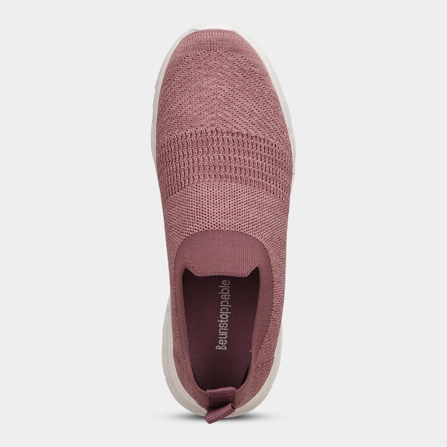 Women's Dusty Rose Pink Slip-On Casual Sneakers, गुलाबी, large