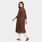 Women's Brown Shirt Collar Kurta, भूरा, small