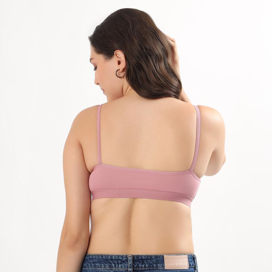 Women's Dusty Rose Cotton Blend Wireless Bra, Light Pink, large image number null