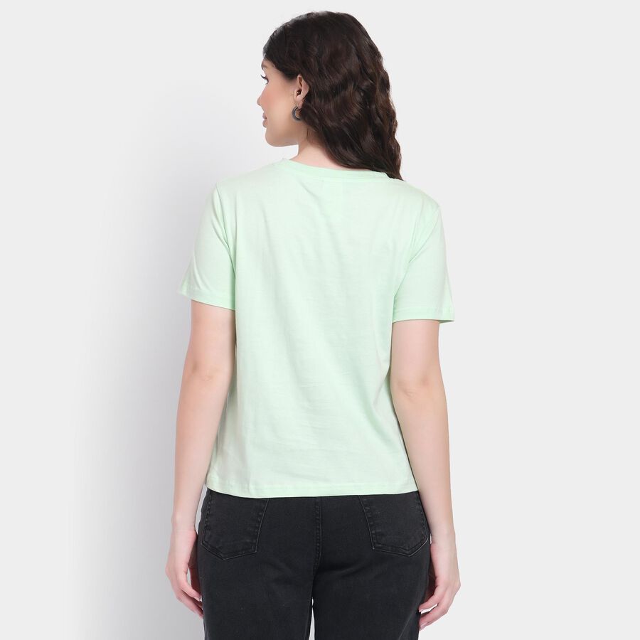 Ladies' 100% Cotton Round Neck T-Shirt, Neon Green, large image number null