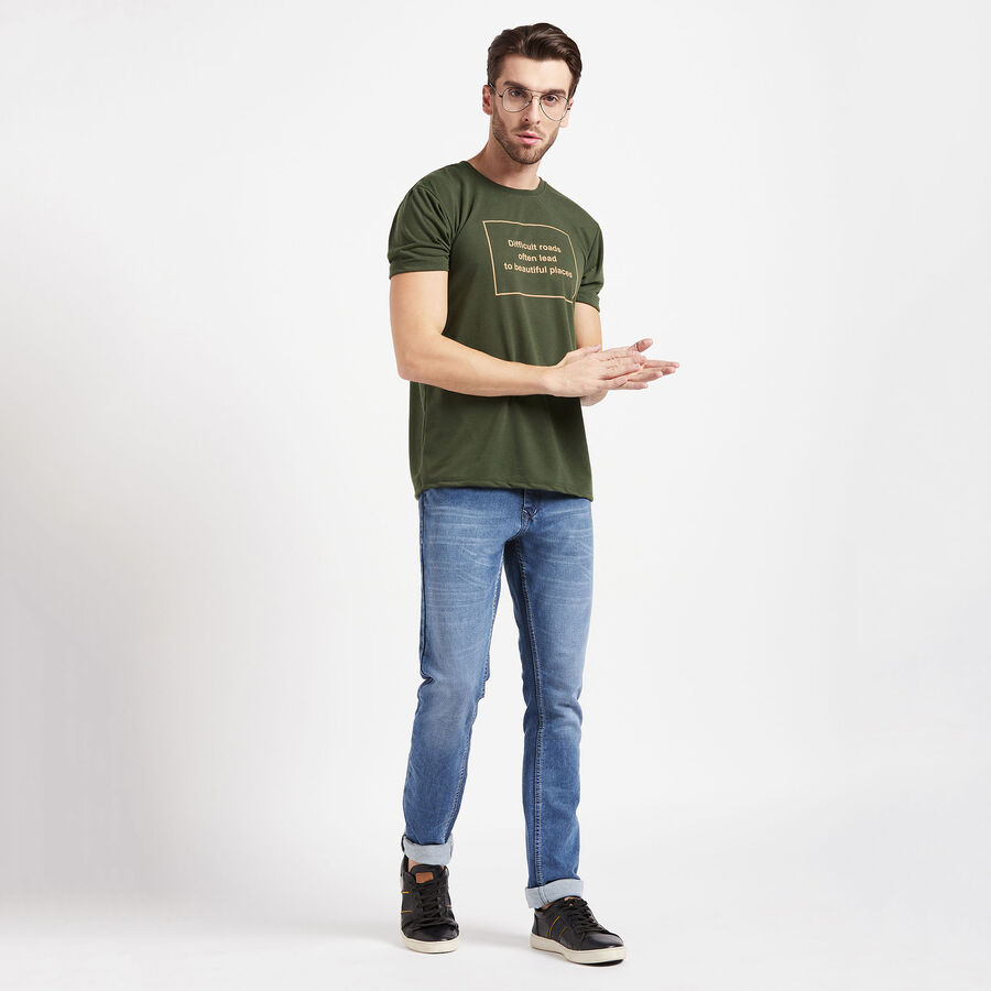 Round Neck T-Shirt, Olive, large image number null