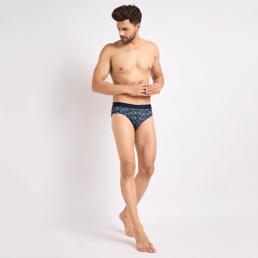 Men's 100% Cotton Brief, Navy Blue, large