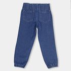 Girls' Stonewashed Blue Regular Fit Embroidered Pull-Up Jeans, Mid Blue, small image number null