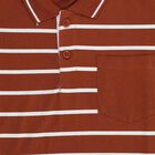 Boys Rich Burnt Brown Polo Neck Casual T-Shirt, भूरा, small image number null