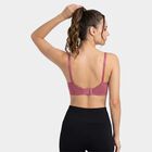 Women's Wine V-Neck Bralette Bra, वाइन, small