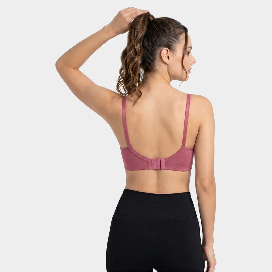 Women's Wine V-Neck Bralette Bra, वाइन, large