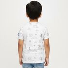 Boys White Cotton Round Neck Casual T-Shirt, White, small image number null