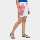 Girls' Off White Cotton Blend Shorts, Off White, small
