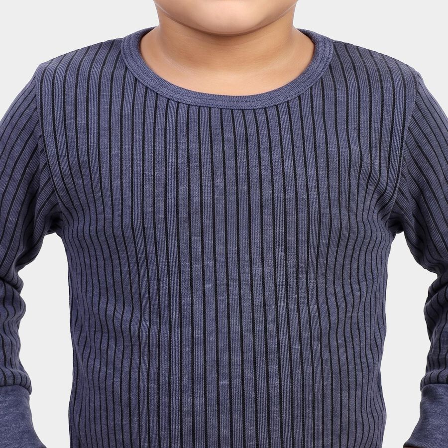 Boys' Mid Blue Long Sleeve Thermal, Mid Blue, large