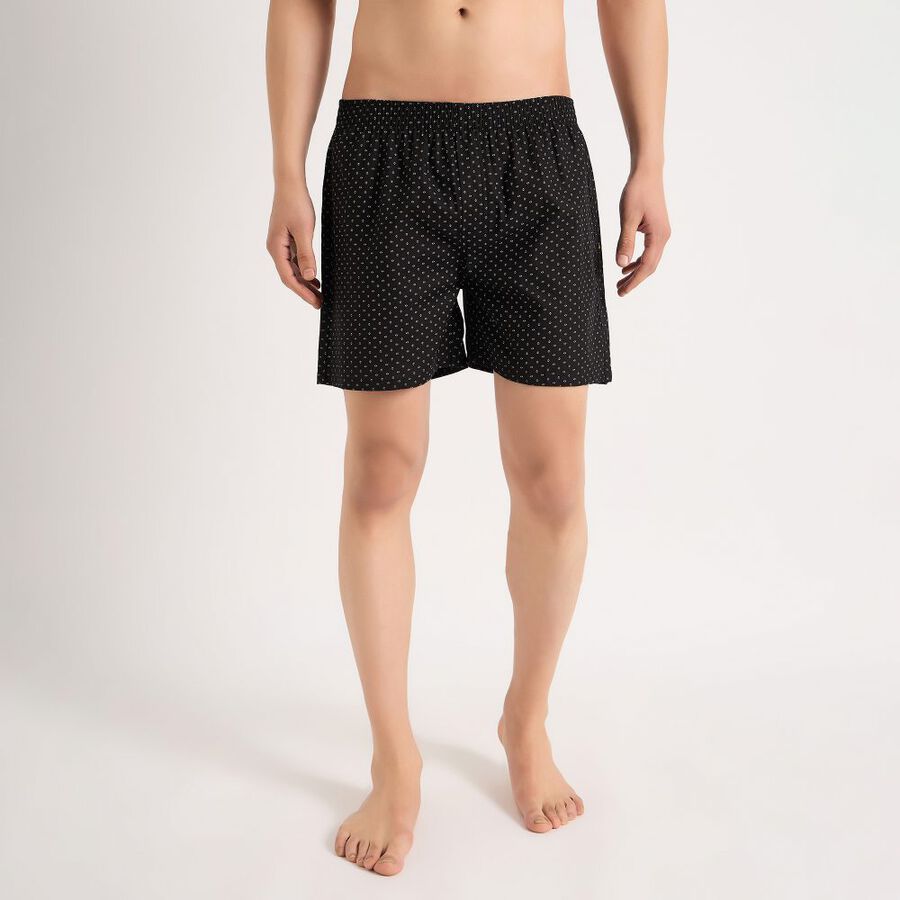 Men's Cotton Boxers, Black, large image number null