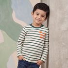 Boys Green Crew Neck Regular Boys T-Shirt, गहरा हरा, small