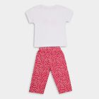 Girls' 100% Cotton Capri Set , सफ़ेद, small