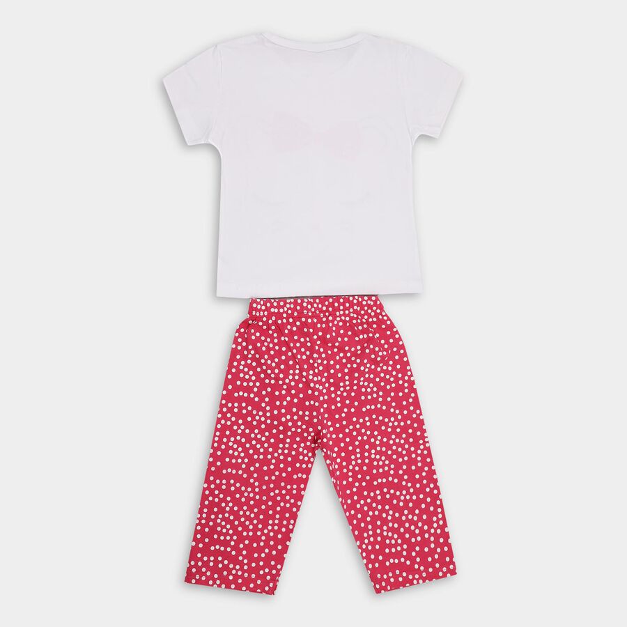 Girls' 100% Cotton Capri Set , सफ़ेद, large