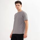 Men's Deep Grey Crew Neck Drifit T-Shirt, Dark Grey, small