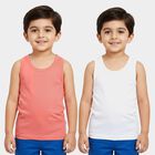 Boys Coral Cotton Round Neck Waistcoat Vest, मूँगा (कोरल), small