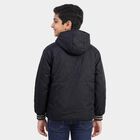 Boys Navy Blue Hooded Windbreaker Jacket, नेवी ब्लू, small