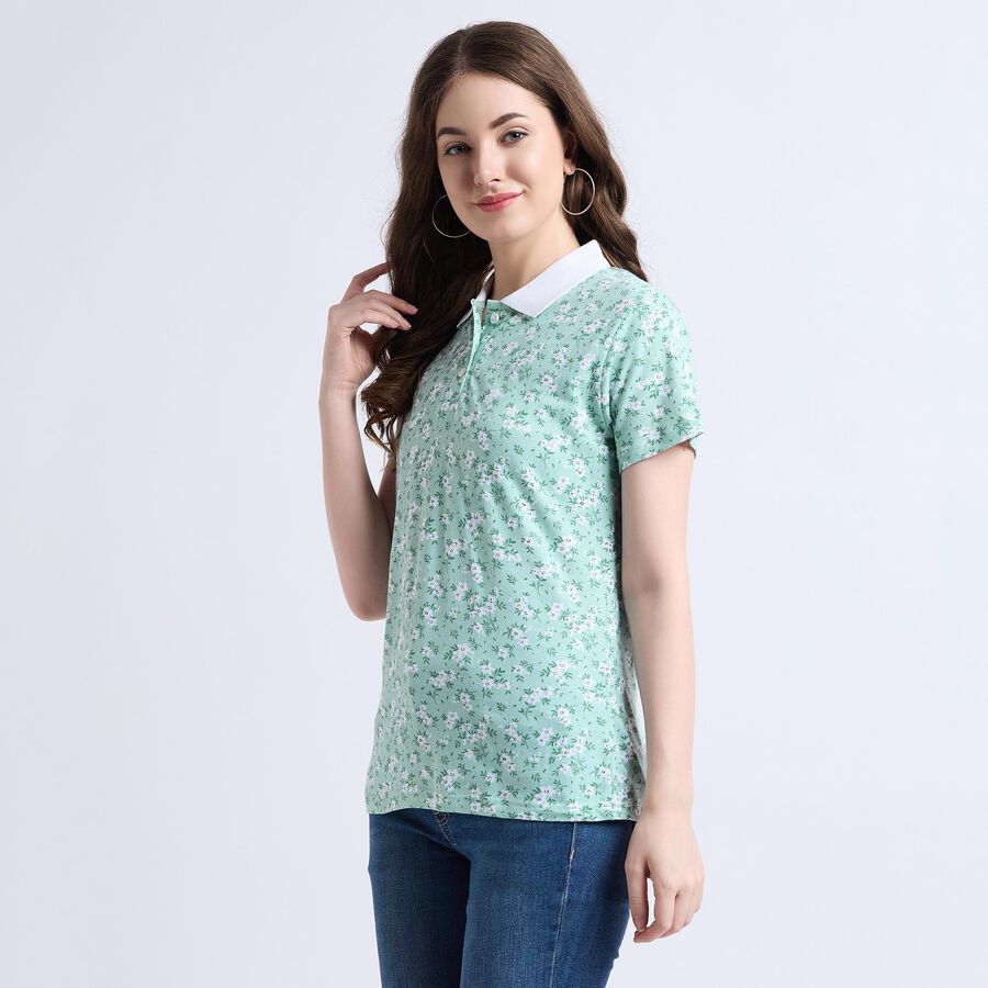 Ladies' 100% Cotton Polo T-Shirt , Light Green, large image number null