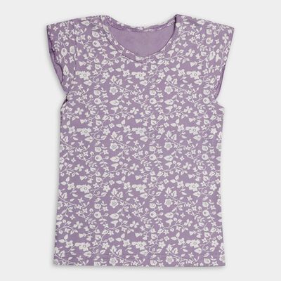 Girls' Soft Lavender Purple Round Neck Sleeveless T-Shirt