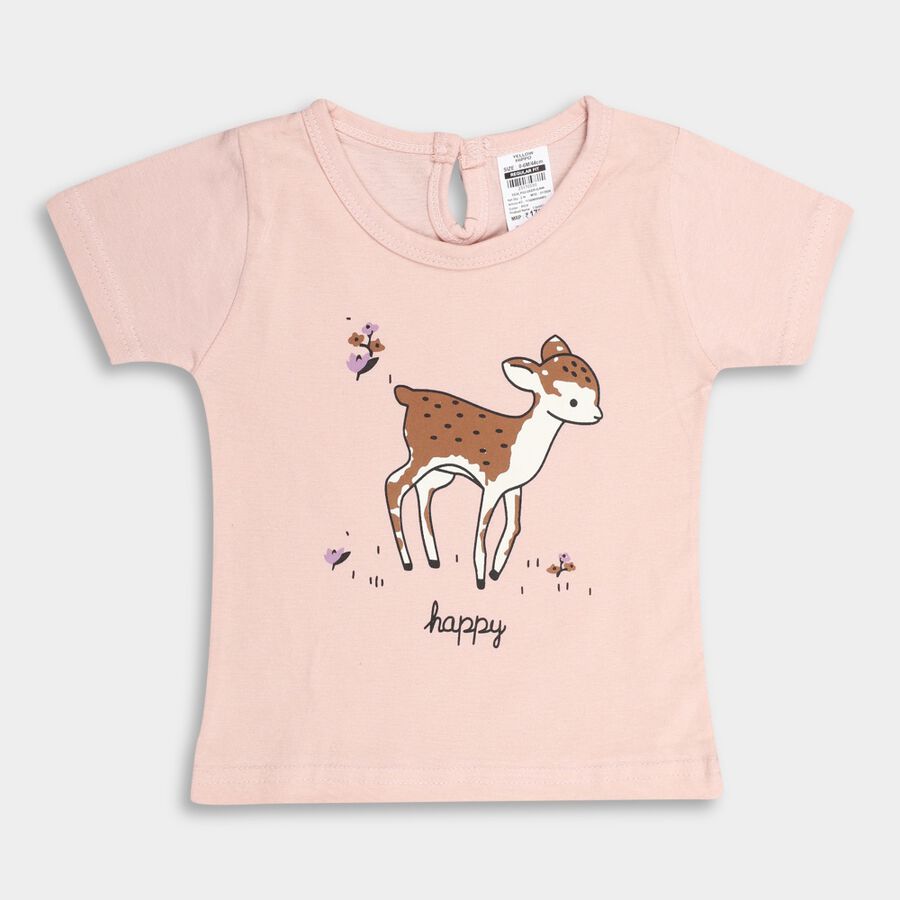 Infants' Cotton T-Shirt, पीच, large image number null