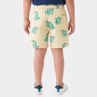 Boys Beige Regular Fit Printed Bermuda Shorts, Beige, small