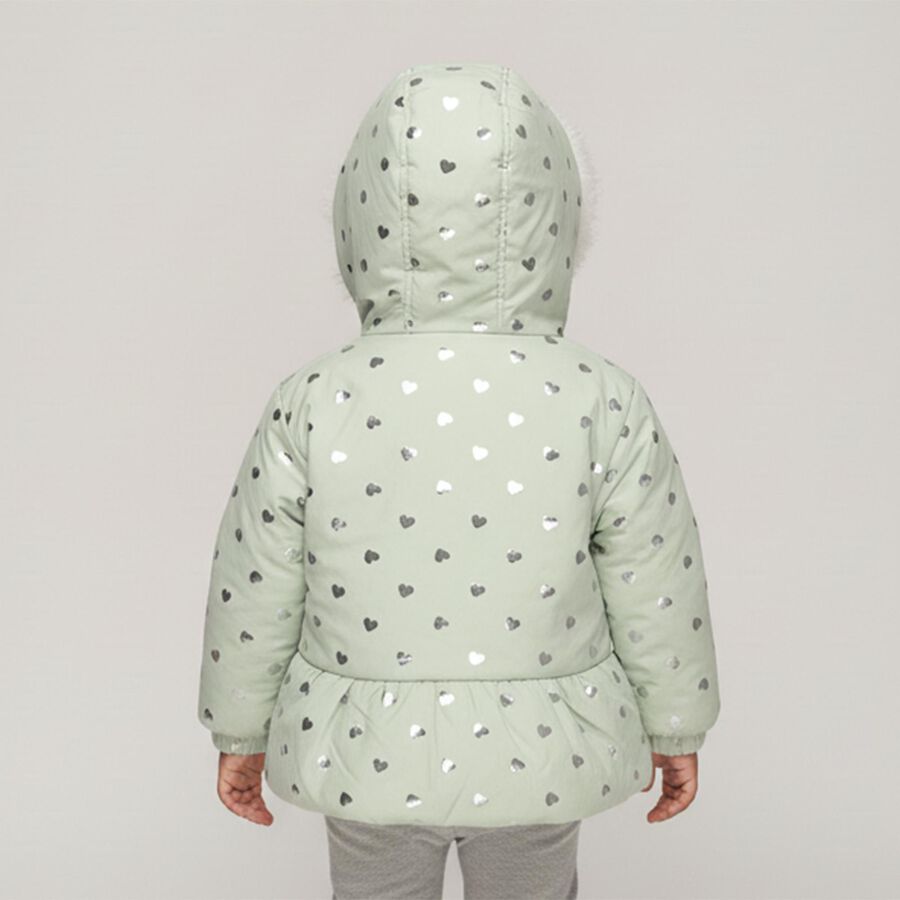 Infants Light Green Hooded Casual Jacket, हल्का हरा, large image number null