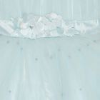 Girls' Light Aqua Blue Flared Embellished Short Sleeves Frock, Light Blue, small image number null