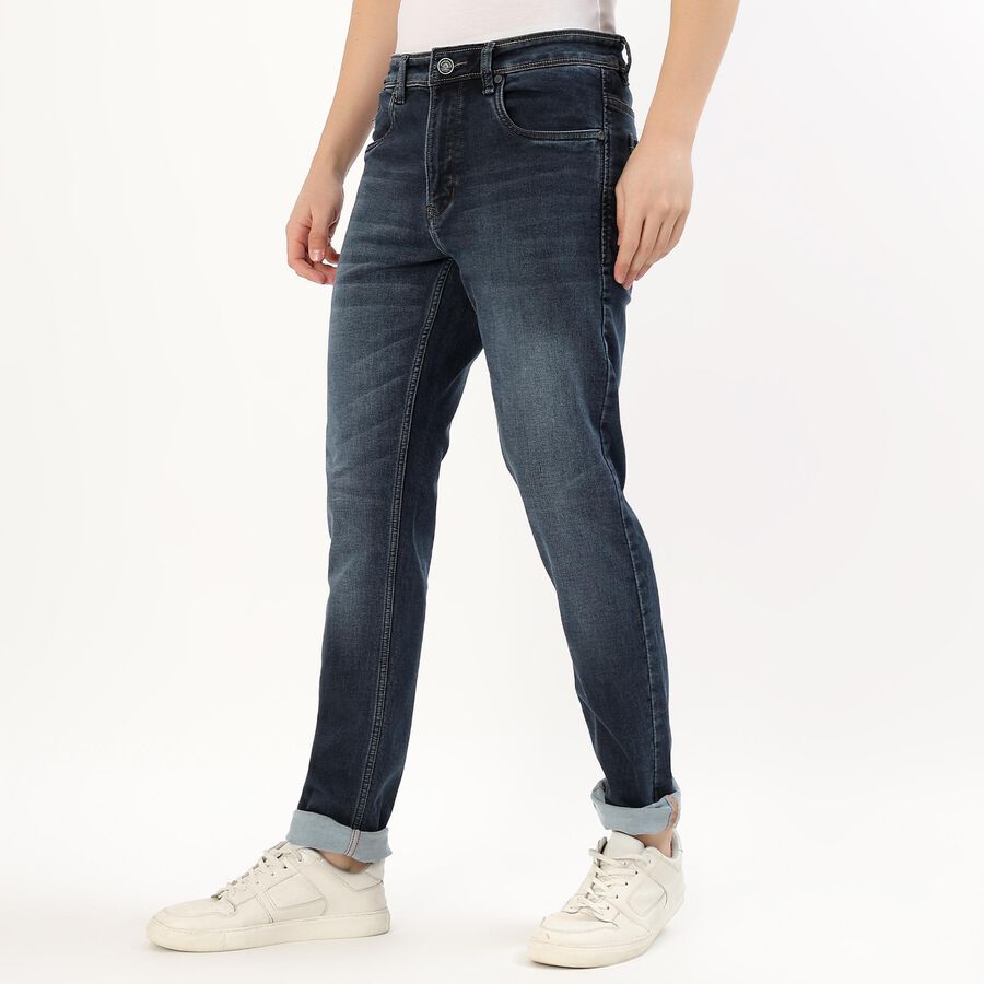 Men's Slim Fit Jeans, गहरा नीला, large image number null