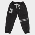 Boys' Dusty Charcoal Black Regular Fit Jogger Jeans, काला, small image number null