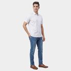Men's White Cotton Button Down Casual Shirt, ऑफ व्हाइट, small