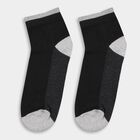 Men's Black and Grey Regular Fit Color-Blocked Pack of 3 Socks, मिश्रित हल्का ग्रे, small image number null