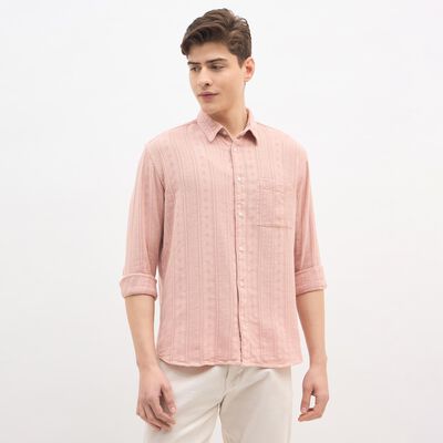 Men's Muted Dusty Pink Cotton Classic Casual Shirt