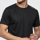 Men's Black Round Neck Regular Drifit T-Shirt, काला, small