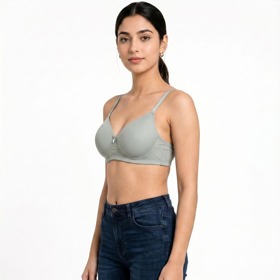Women's Sage Green Regular T-Shirt Bra, हल्का हरा, large