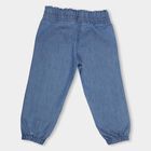 Girls' Light Blue Elasticated Fit Embroidered Jeans, Mid Blue, small image number null
