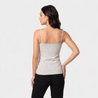 Women's Grey Cotton Blend Scoop Neck Camisole Slip, मिश्रित हल्का ग्रे, small