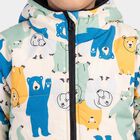 Boys Cream Hooded Puffer Jacket, ऑफ व्हाइट, small