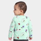 Infants' Mint Green Cotton V-Neck Regular T-Shirt, Light Green, small