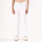 Women's Bright White Bootcut High-Rise Jeans, सफ़ेद, small image number null