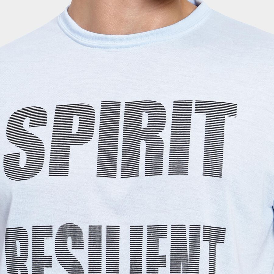 Men's Round Neck Half Sleeves T-Shirt, Sky Blue, large image number null