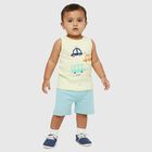 Infants' Soft Pastel Yellow Cotton Round Neck Casual Vest, Yellow, small image number null