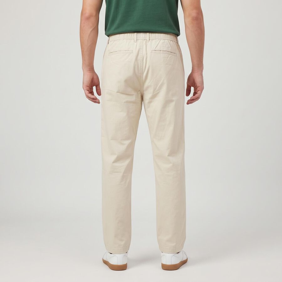 Men's Cream Slim Fit Chino Trousers, Off White, large