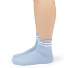 Girls' Light Sky Blue Regular Fit Striped Ankle-Length Socks, हल्का नीला, small image number null