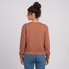 Women Pink Crew Neck Pullover Sweatshirt, गुलाबी, small