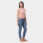 Women's Pink Neck Top, Pink, small