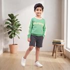 Boys' Dark Green Crew Neck Pullover Sweatshirt, Dark Green, small