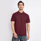 Men's Collared Half Sleeves T-Shirt, Wine, small image number null